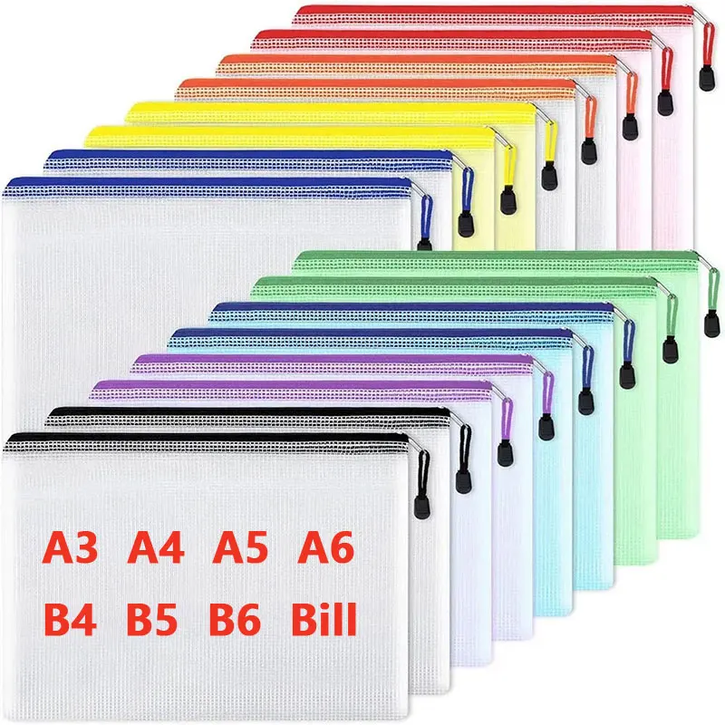 Portfolio Folder Zip - A3/A4/A5/A6 Örgü Fermuarlı Kese Belge Çantası