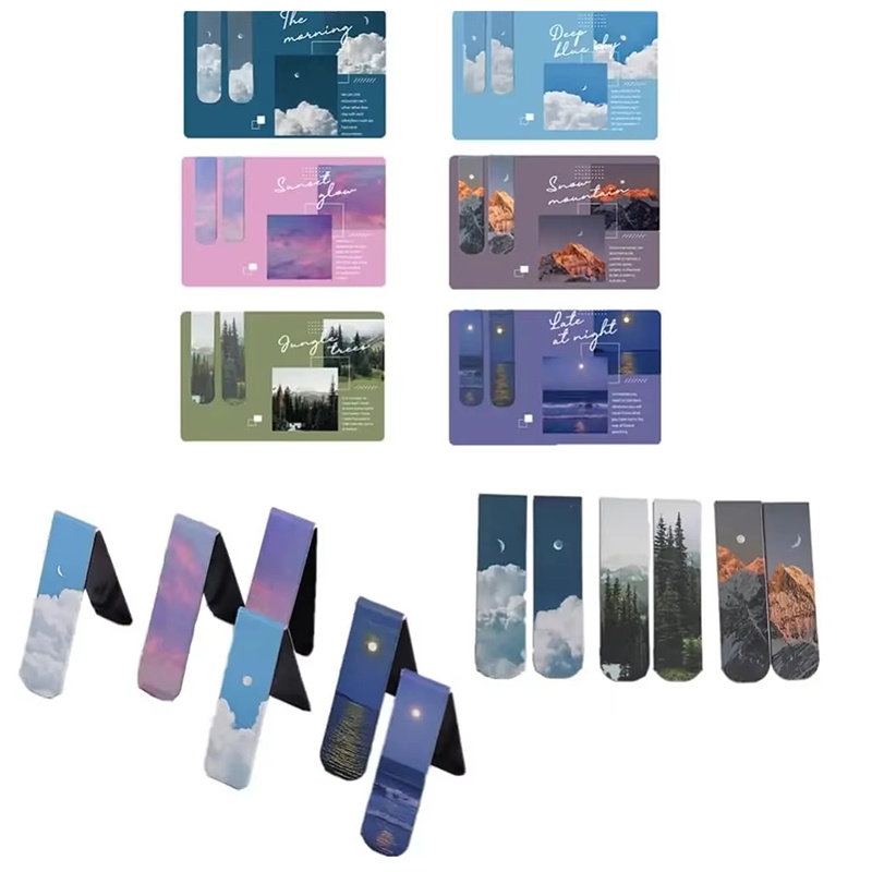 Bookmark Magnetic Clip - 2 adet manzara temalı manyetik yer